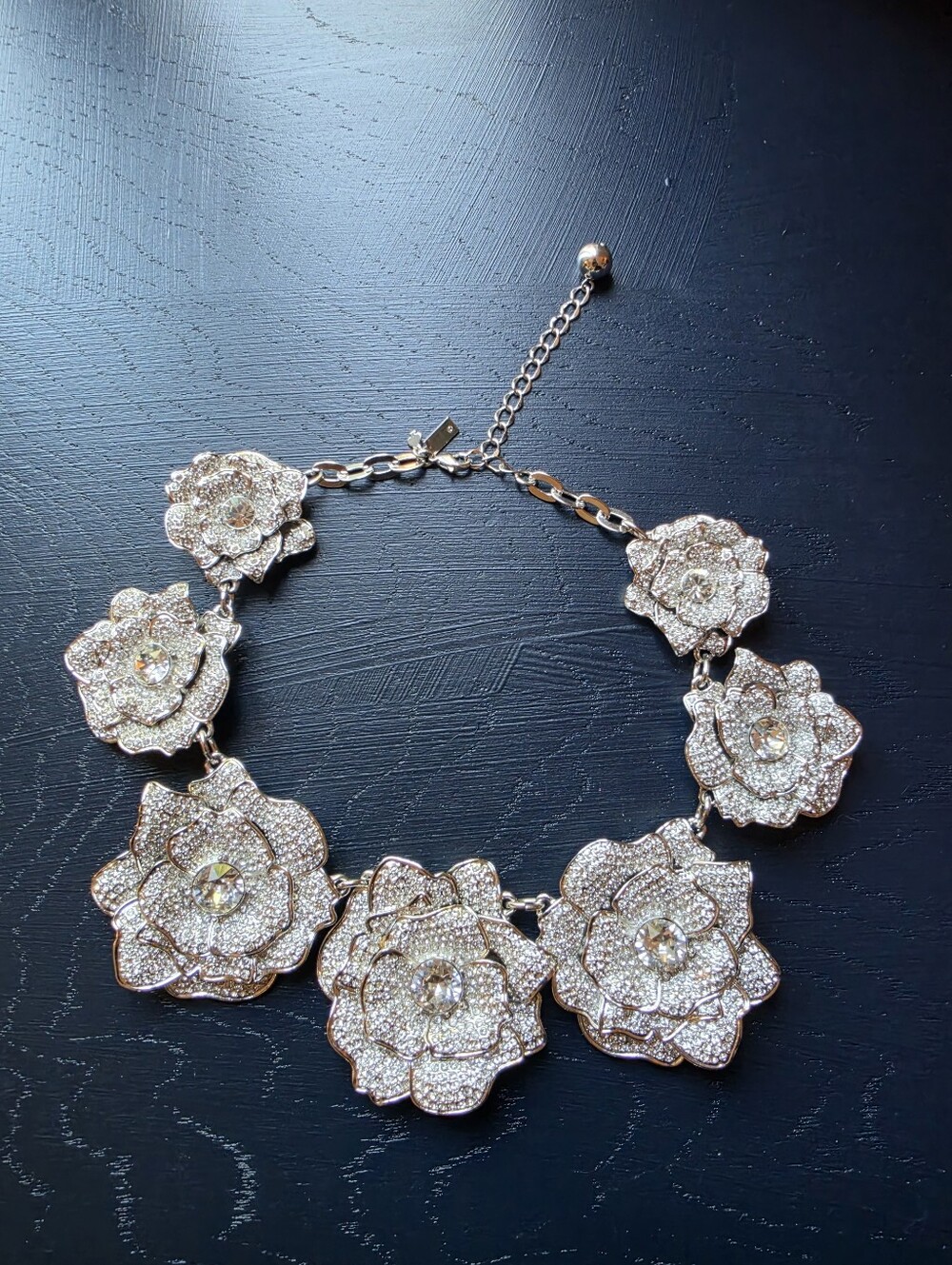 Kate Spade Large Rose Crystal Pave Necklace